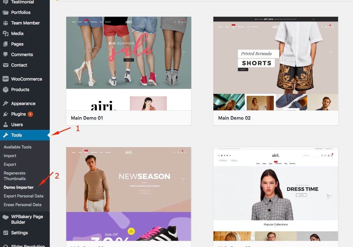 Import Demo Content in One Click