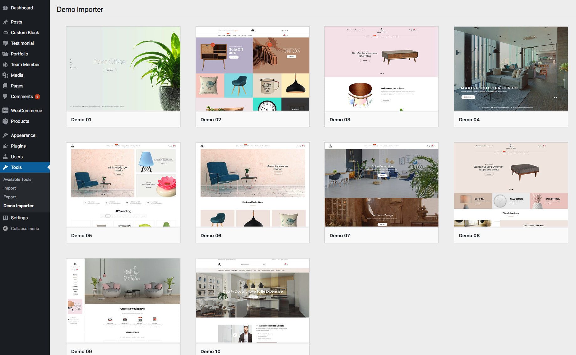 Import Demo Content in One Click