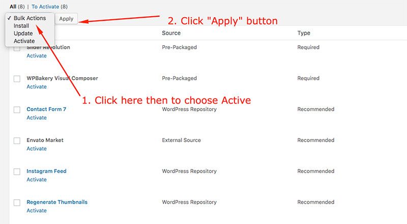 active all required plugins