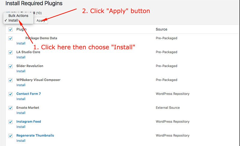 install action