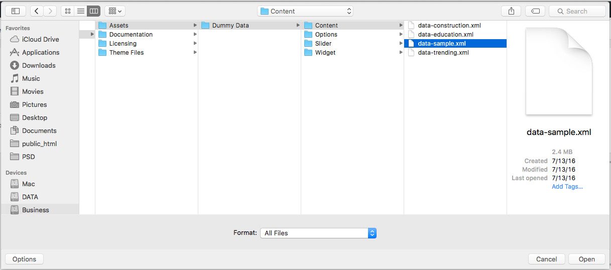 select file